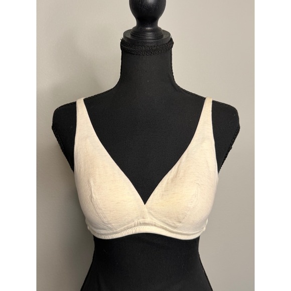 Understance Other - Understance Plunge Cotton Bra White Melange 32A Wireless U10810673